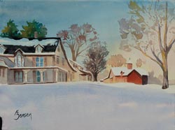 Bryant Homestead in Snow